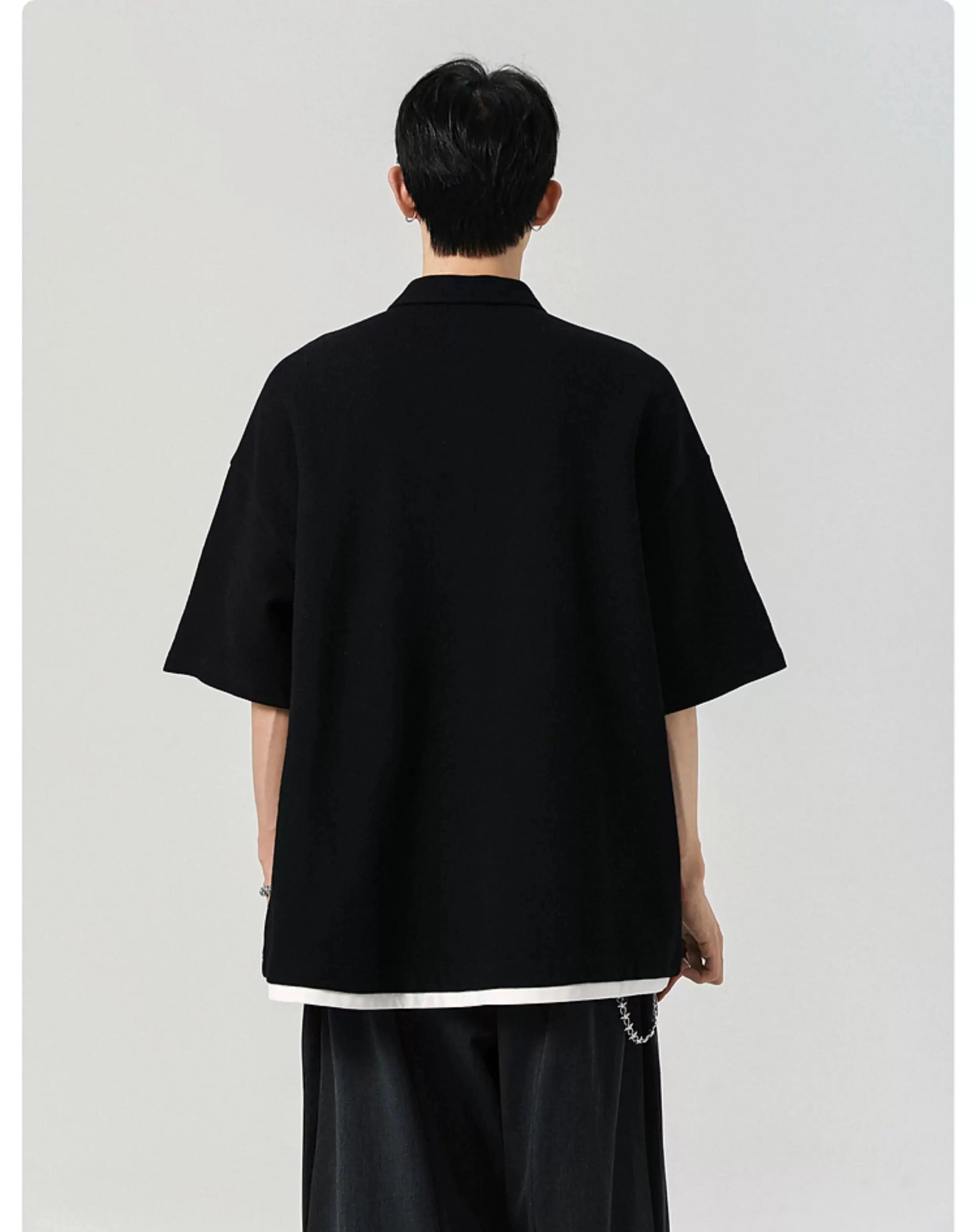 Waffle Knit Short Sleeve Polo Shirt - Image 5
