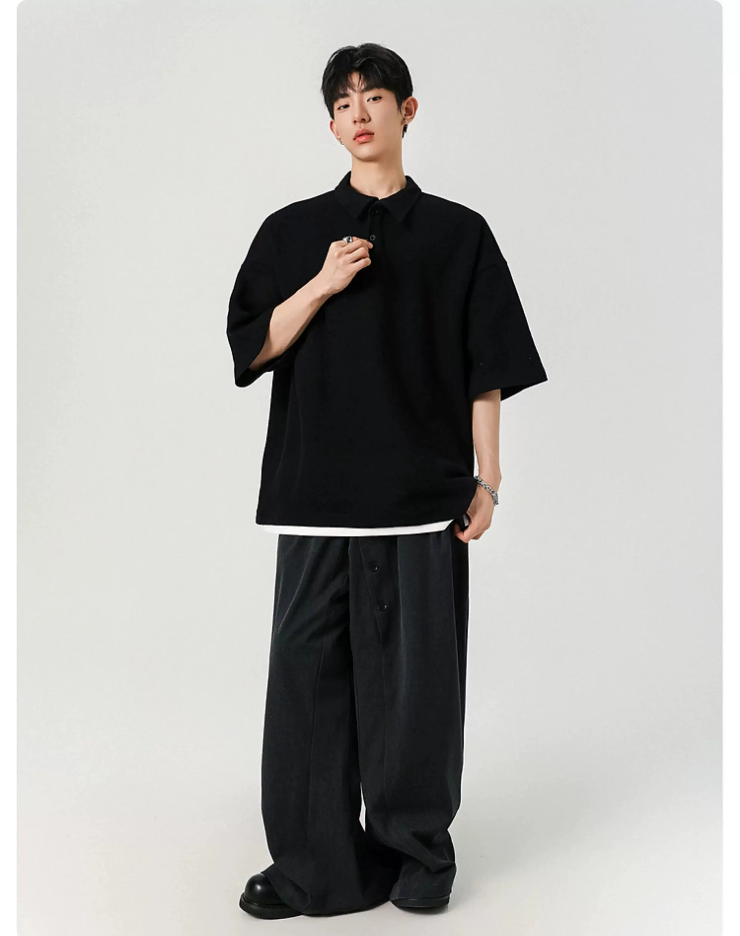 Waffle Knit Short Sleeve Polo Shirt - Image 7