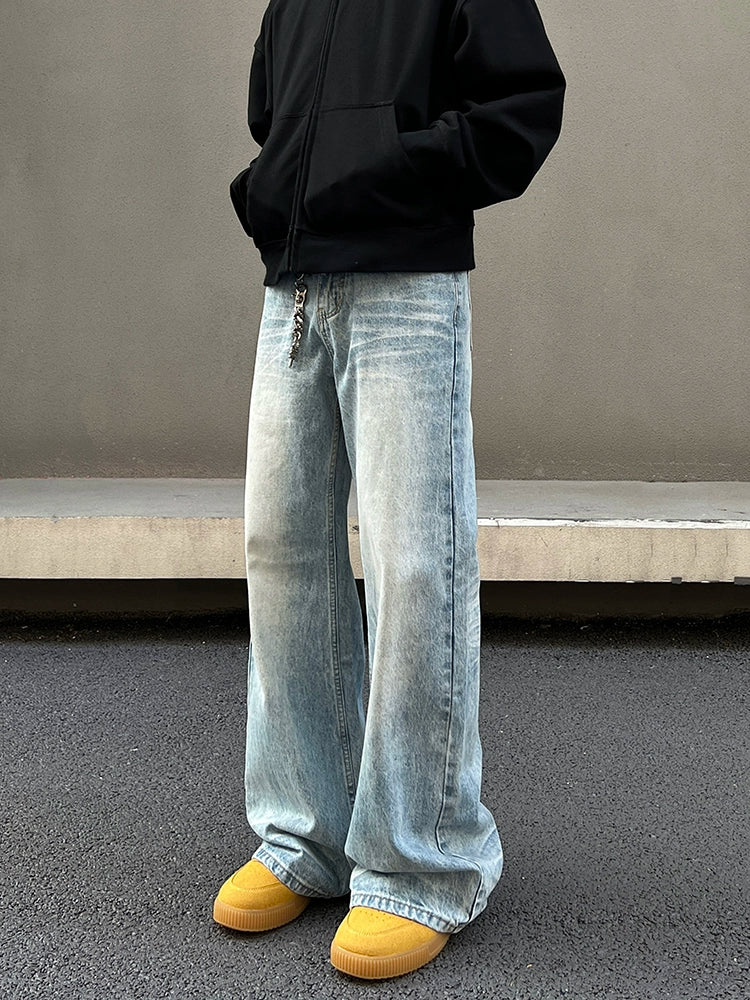 Washed Blue Wide-Leg Jeans - Image 3