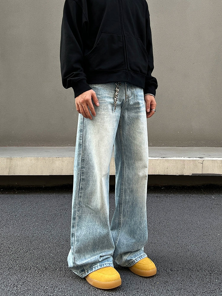 Washed Blue Wide-Leg Jeans - Image 4