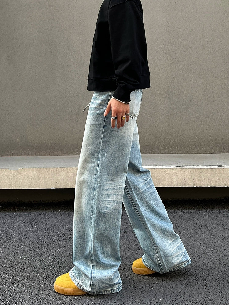 Washed Blue Wide-Leg Jeans - Image 5