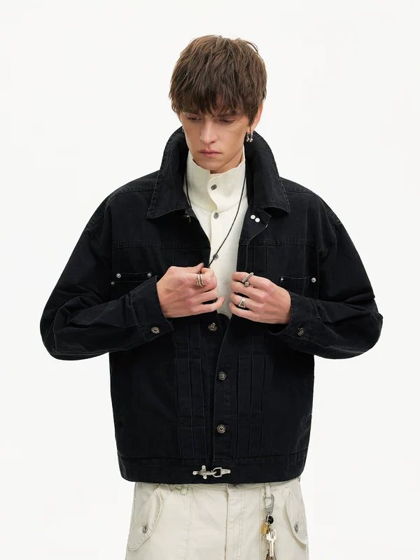 Washed Canvas Workwear Short Jacket - Image 3
