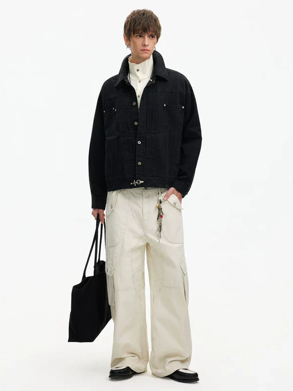 Washed Canvas Workwear Short Jacket - Image 7