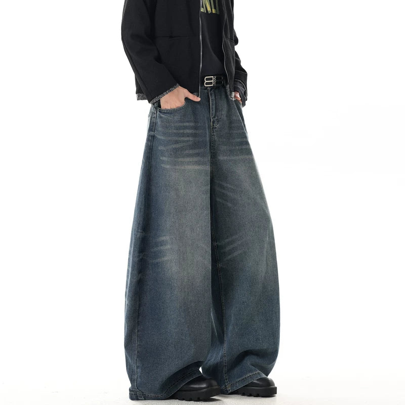 Washed Distressed Ultra Wide Leg Jeans - Image 4