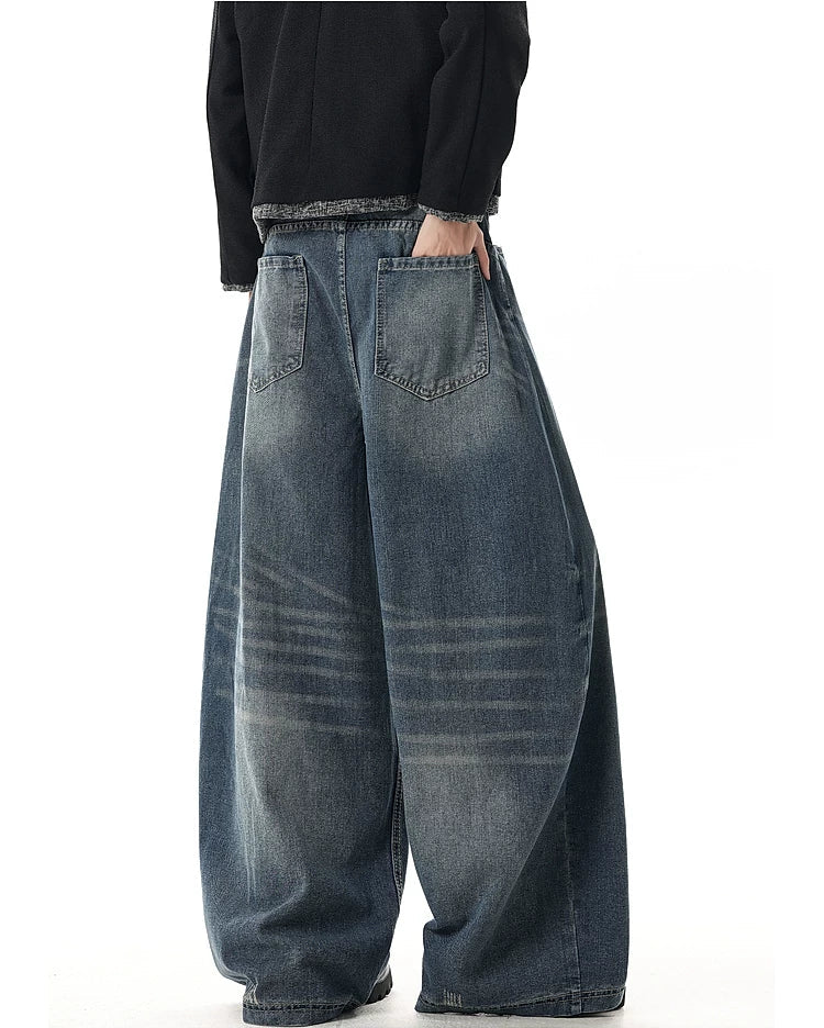 Washed Distressed Ultra Wide Leg Jeans - Image 6