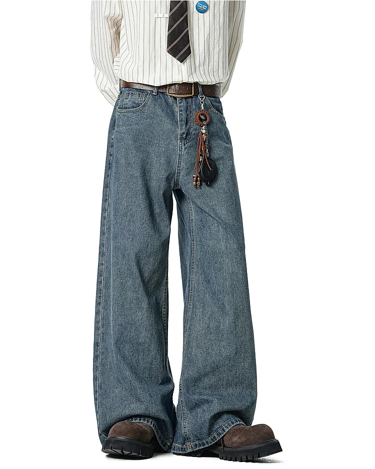 Washed Distressed Wide Leg Jeans - Image 8