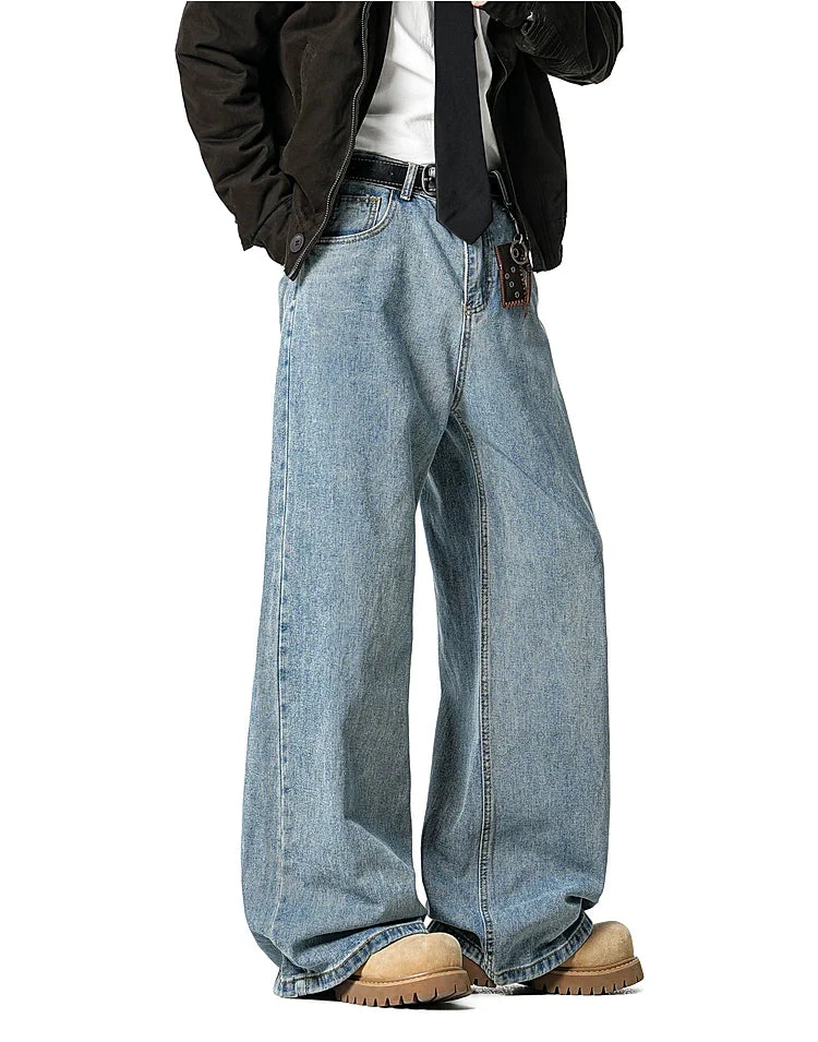 Washed Distressed Wide Leg Jeans - Image 9