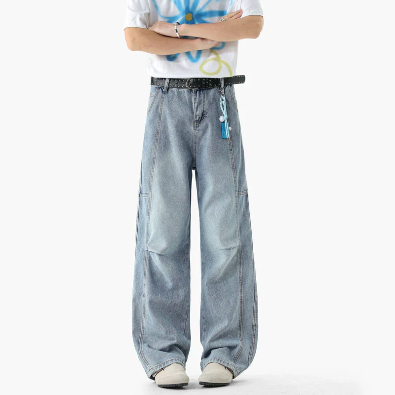 Washed Distressed Wide Leg Jeans - Image 2