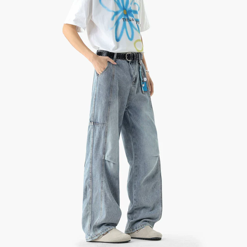 Washed Distressed Wide Leg Jeans - Image 4