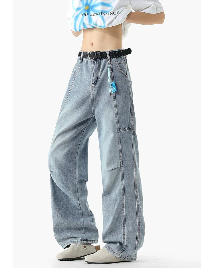 Washed Distressed Wide Leg Jeans - Image 8