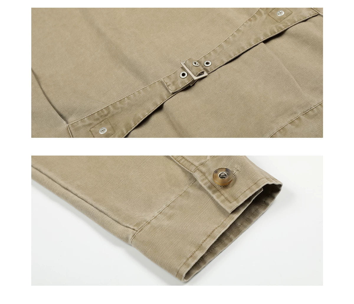 Washed Retro Collared Workwear Jacket - Image 12