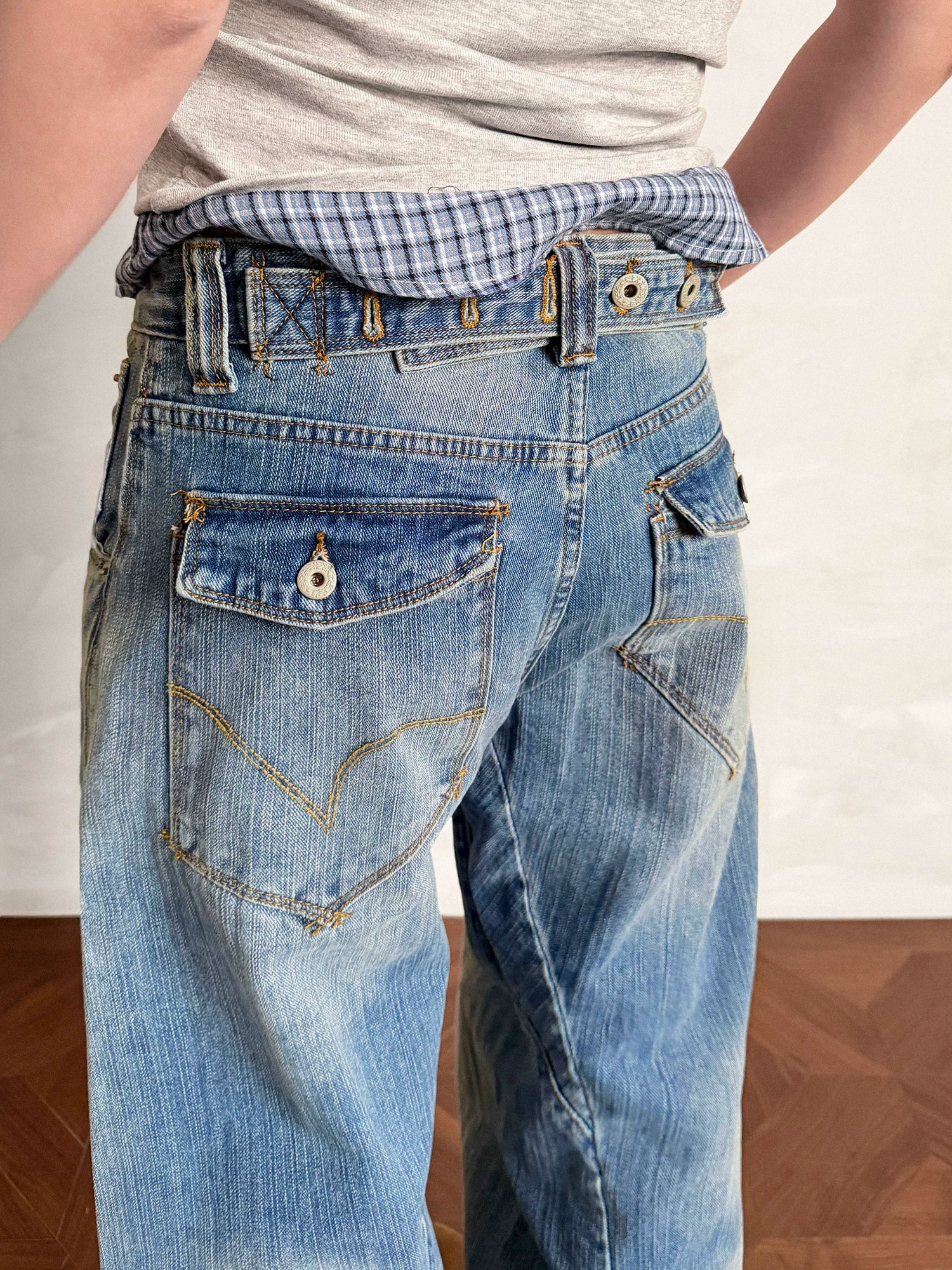 Washed Retro Straight Leg Casual Pants - Image 7