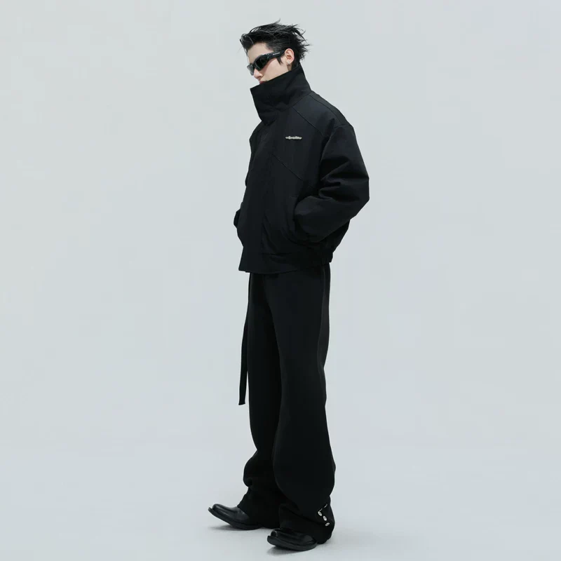 Washed Striped Faux Two-Piece Cotton Jacket - Image 7