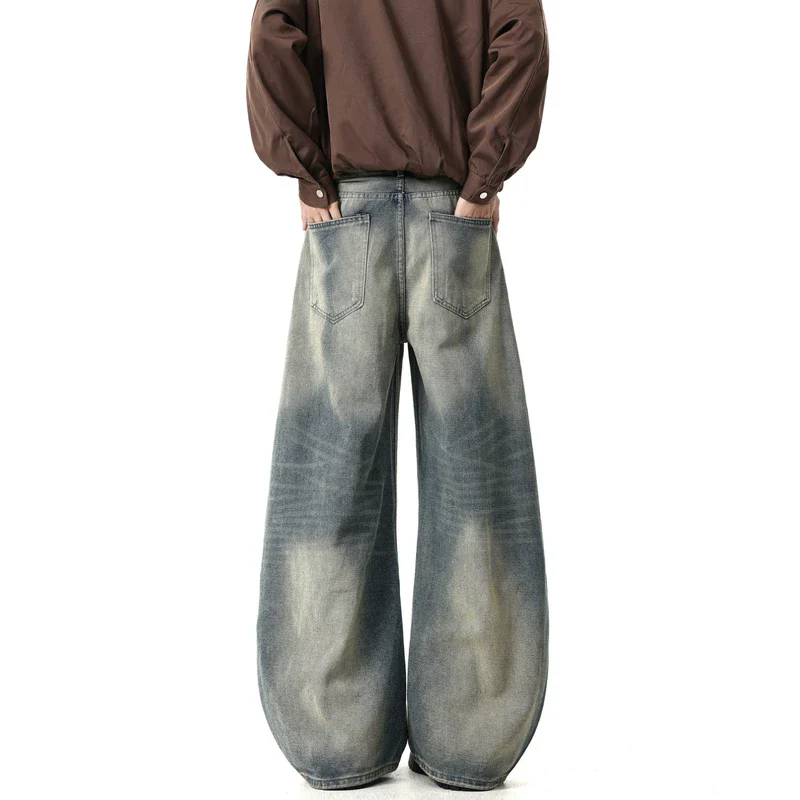 Washed Wide Leg Straight Jeans - Image 3
