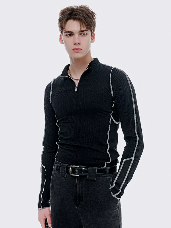Water Ripple Zip Front Base Layer Top - Image 4