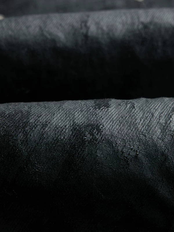 Wax Coated Wide Leg Denim Pants - Image 4