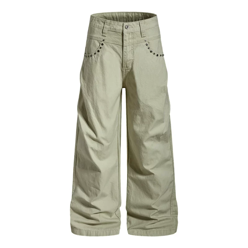 Western Studded Wide Leg Cargo Pants - Image 2