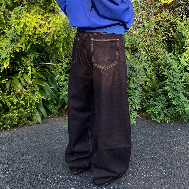 Wide Leg Baggy Raw Denim Pants