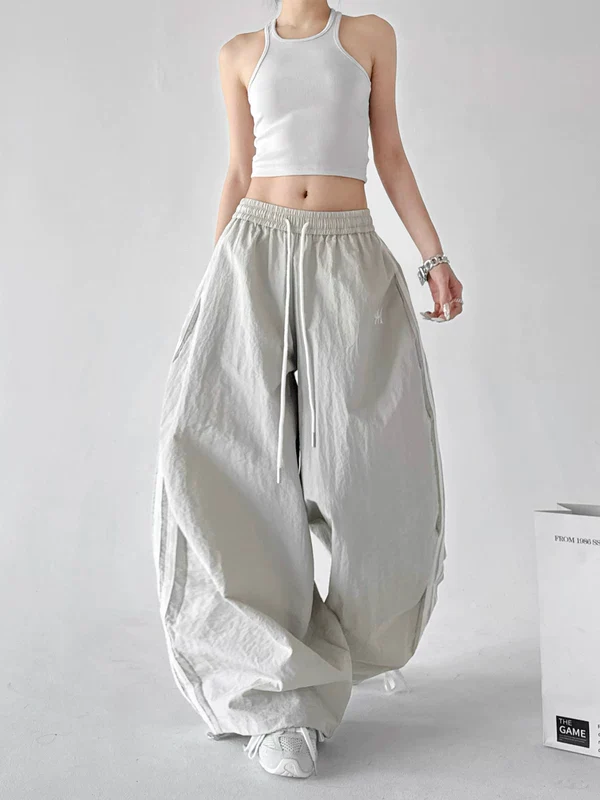 Side Stripes Wide-Leg Casual Pants - Image 4