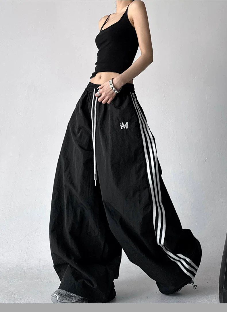 Side Stripes Wide-Leg Casual Pants - Image 8