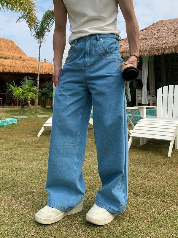 Wide-Leg Casual Streetwear Jeans - Image 4
