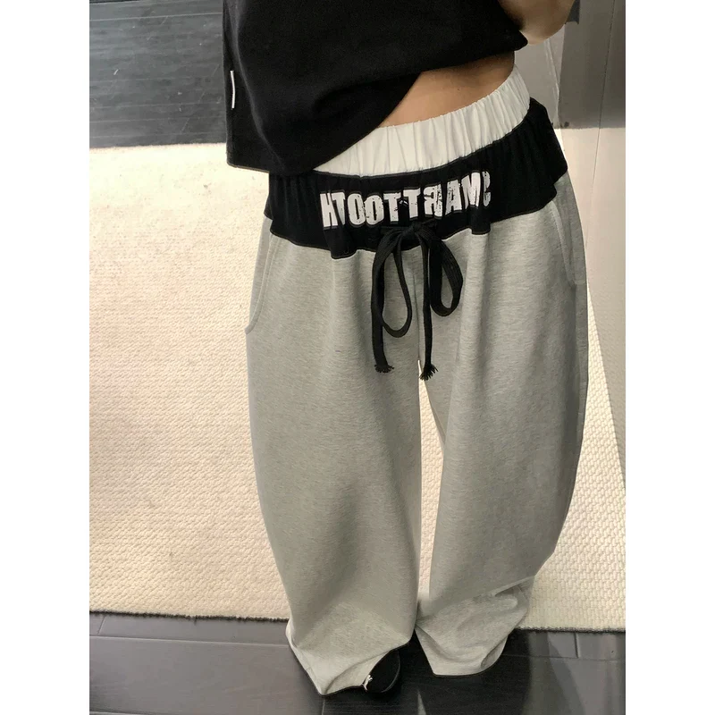 Drawstring Waist Colorblock Sweatpants - Image 4