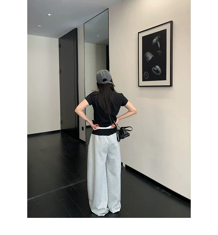 Drawstring Waist Colorblock Sweatpants - Image 8