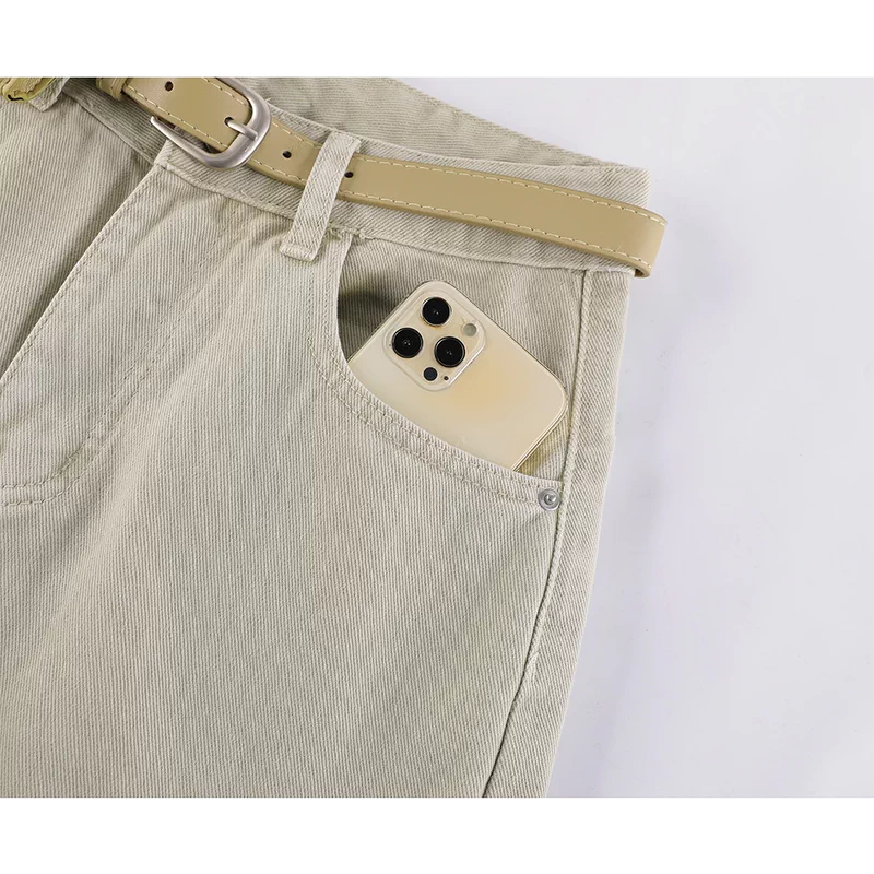 Wide Leg Cropped Denim Pants - Image 5