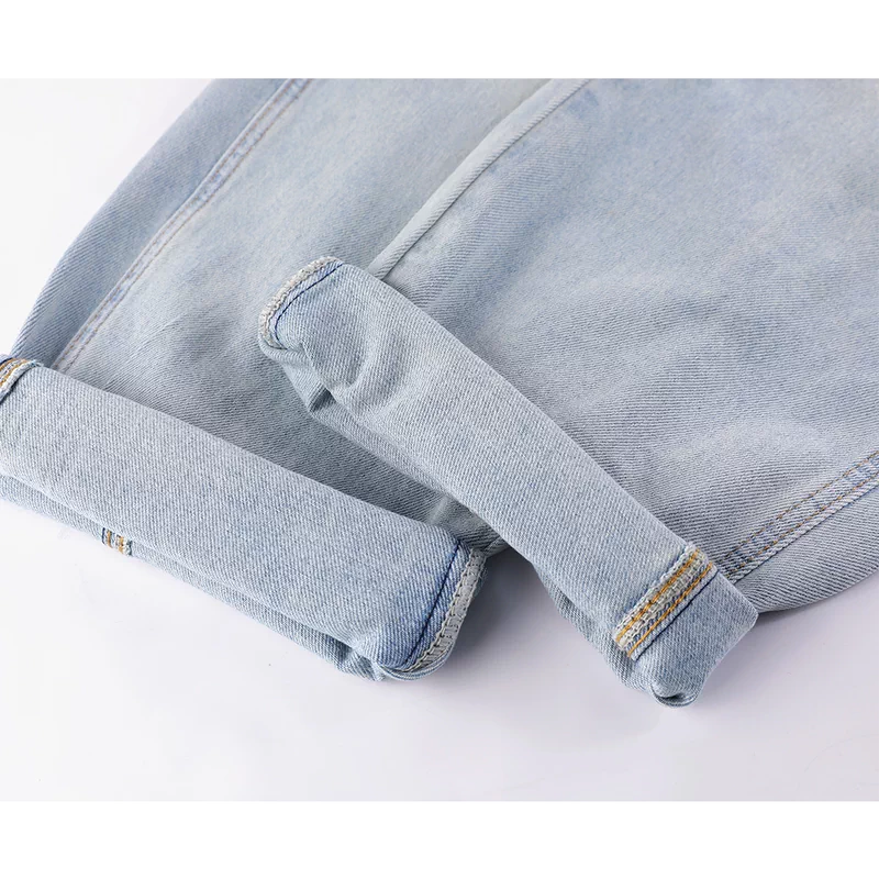 Wide Leg Curved Denim Pants - Image 6