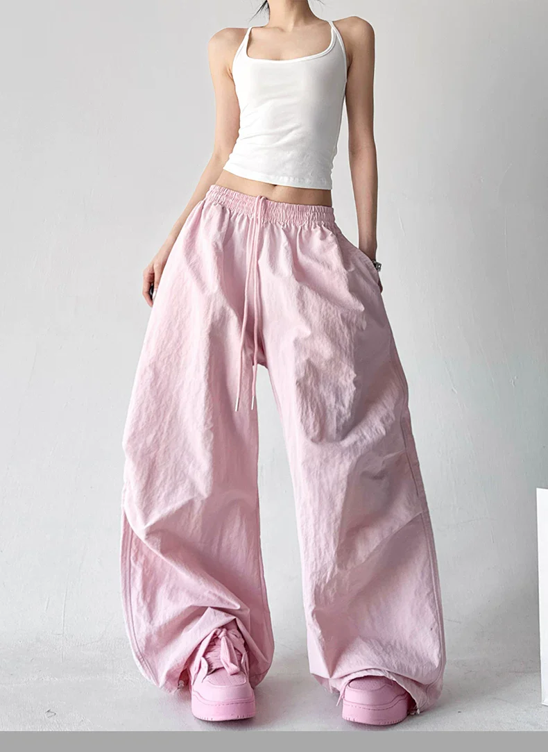 Wide-Leg Drawstring Casual Dance Pants - Image 12
