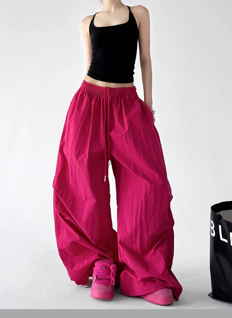 Wide-Leg Drawstring Casual Dance Pants - Image 13