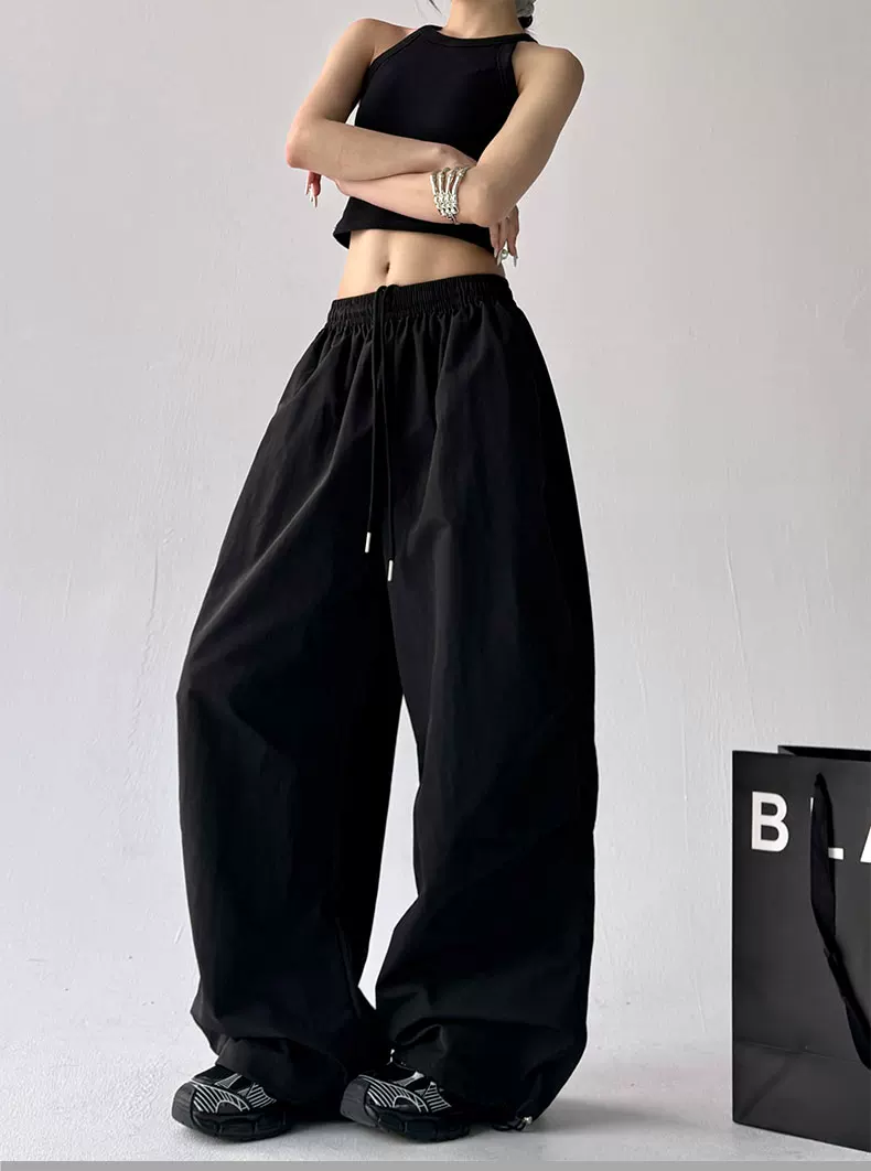 Wide-Leg Drawstring Casual Dance Pants - Image 7