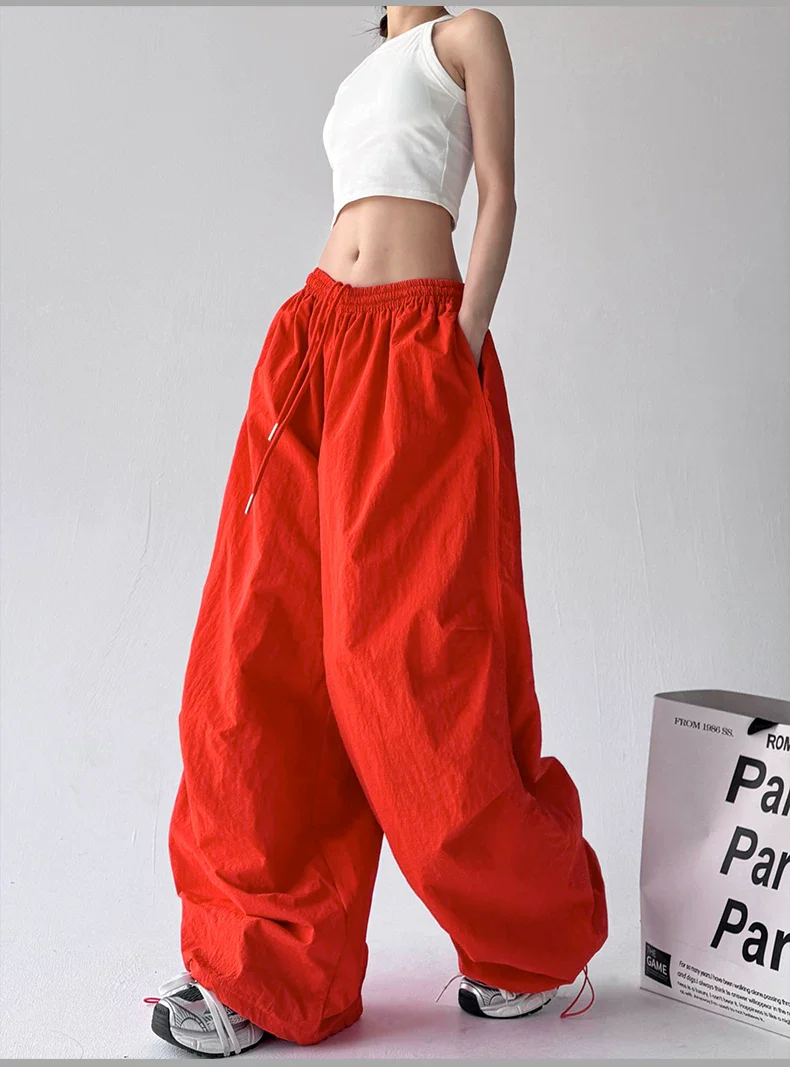 Wide-Leg Drawstring Casual Dance Pants - Image 9