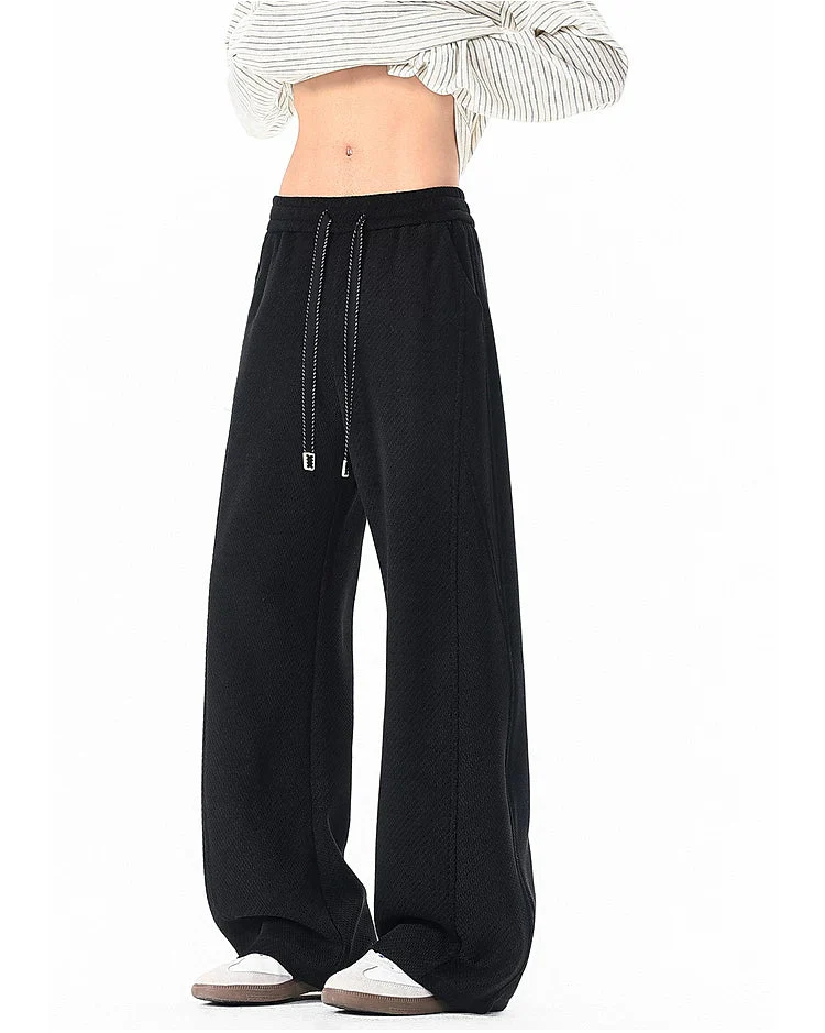 Wide Leg Drawstring Elastic Waist Pants - Image 8