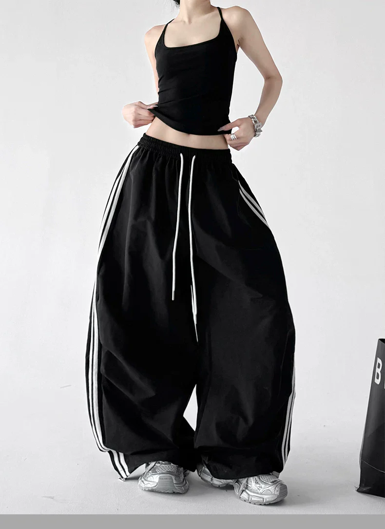Wide Leg Drawstring Sports Casual Pants - Image 8