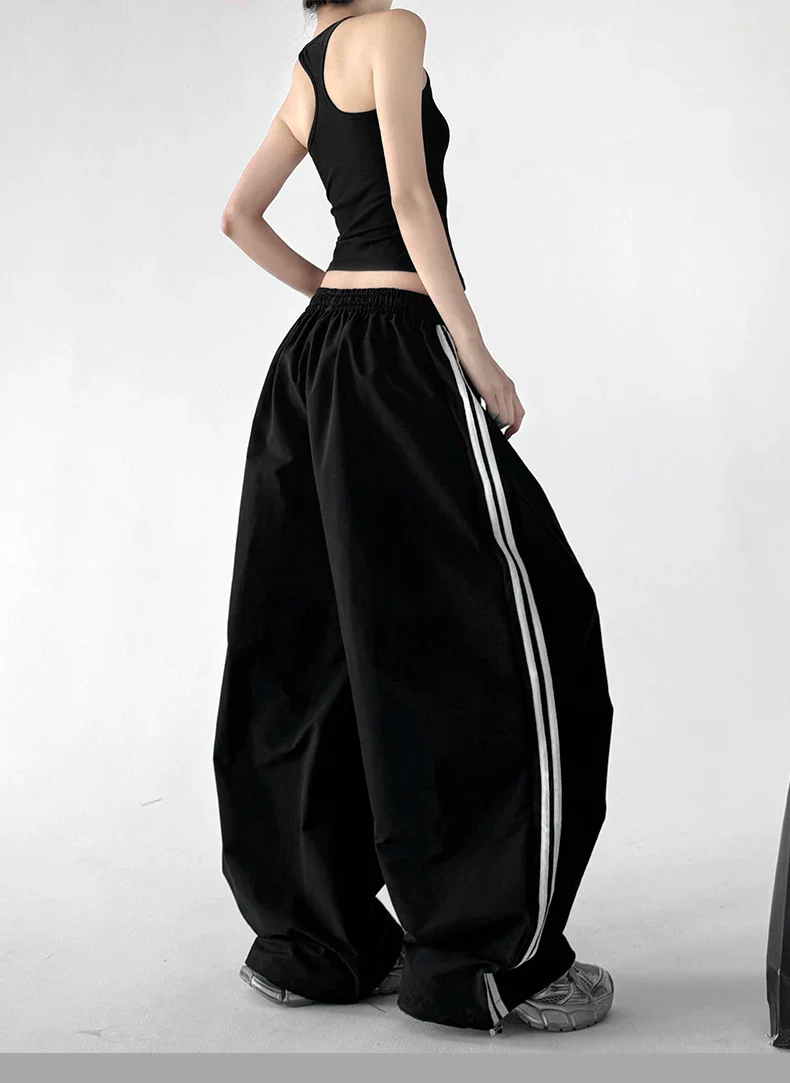 Wide Leg Drawstring Sports Casual Pants - Image 9