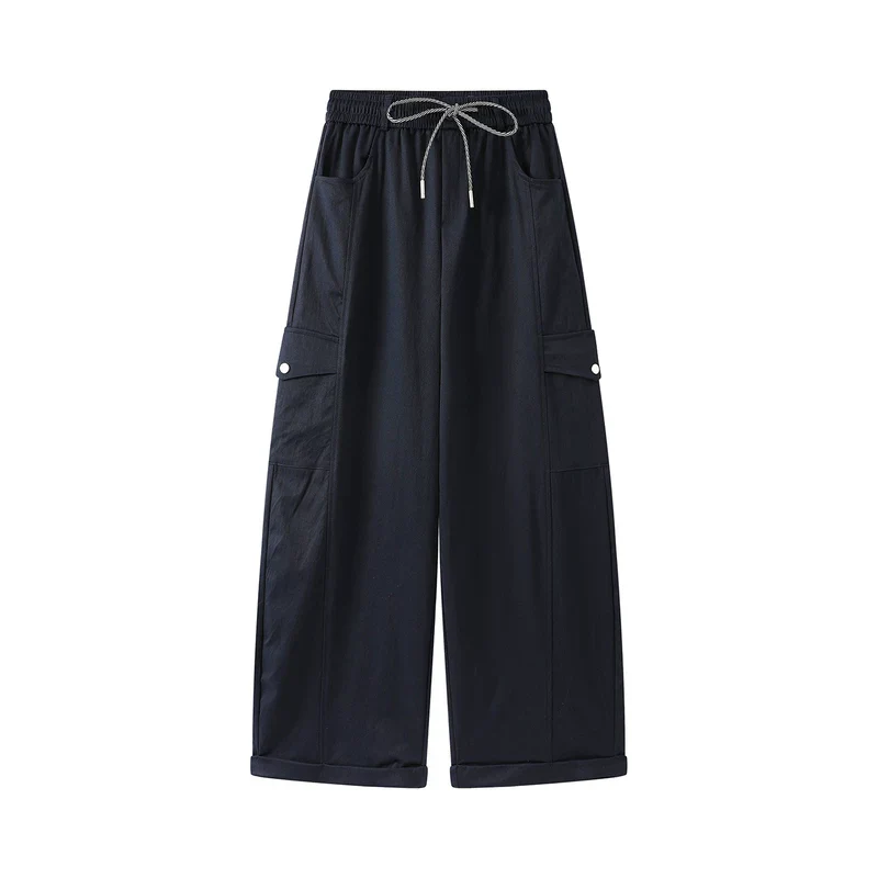 Wide-Leg Elastic Waist Cargo Work Pants - Image 4