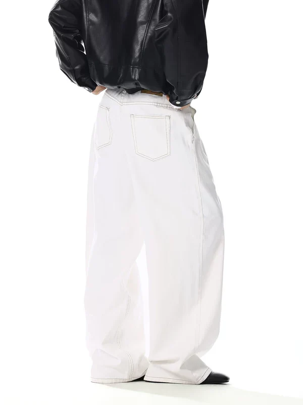 Wide Leg Five-Button Jeans - Image 4