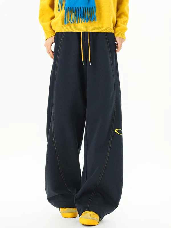 Wide-Leg Fleece-Lined Sweatpants - Image 3