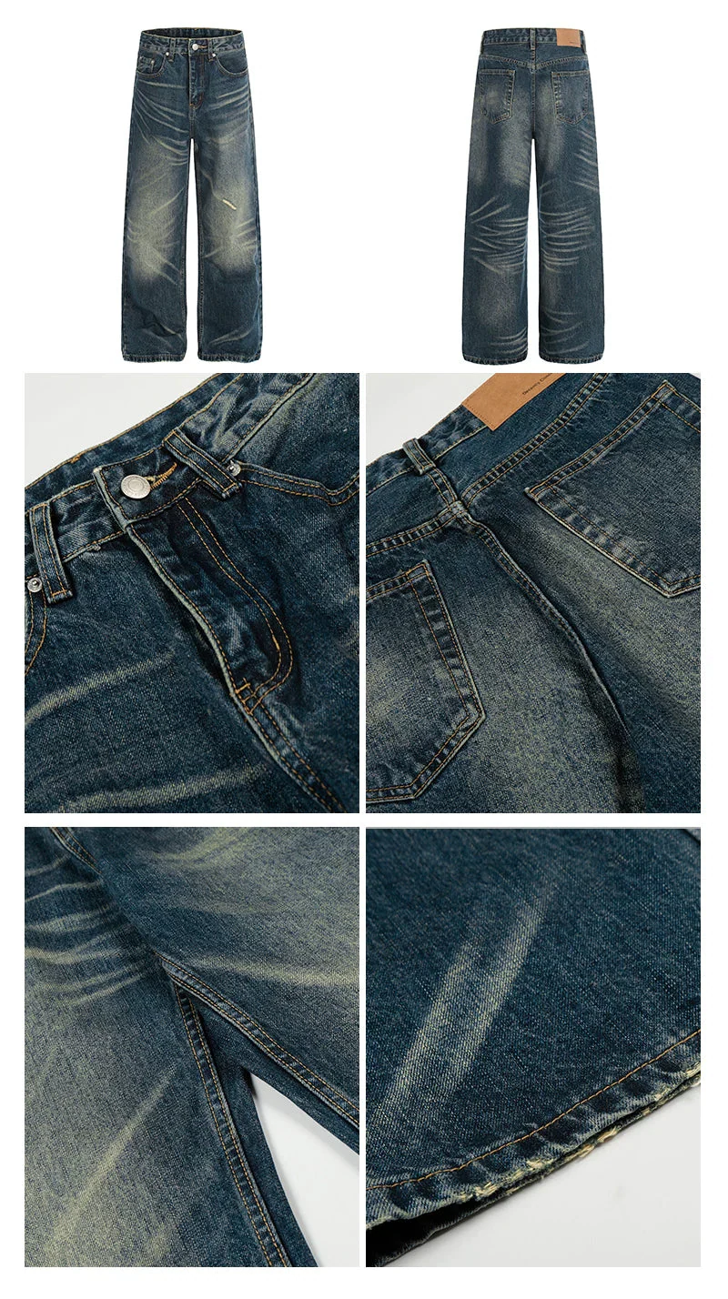 Wide Leg Loose Fit Denim Pants - Image 8