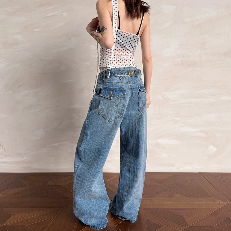 Wide Leg Loose Fit Denim Pants