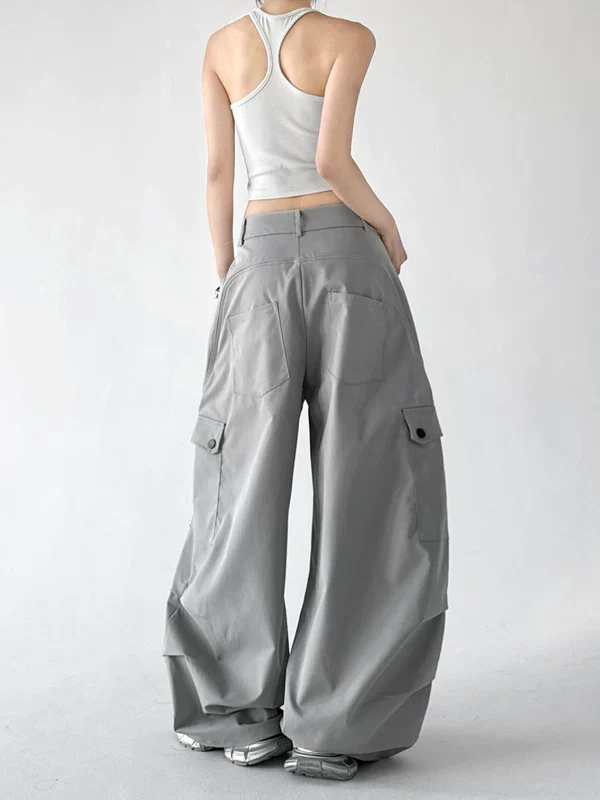 Wide Leg Multi Pocket Cargo Pants - Image 3