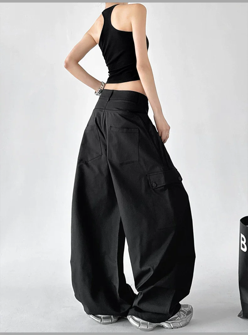 Wide Leg Multi Pocket Cargo Pants - Image 8