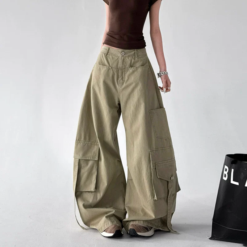 Wide Leg Multi-Pocket Cargo Pants - Image 2