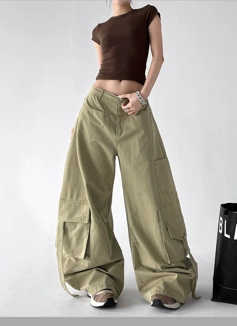 Wide Leg Multi-Pocket Cargo Pants - Image 6