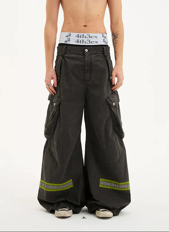 Multi-Pocket Cargo Reflective Pants