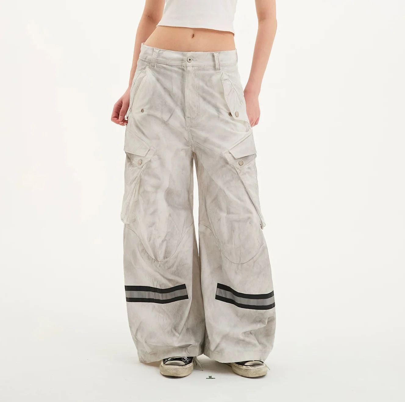 Multi-Pocket Cargo Reflective Pants - Image 2