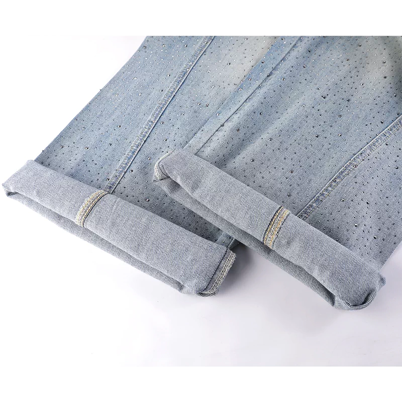 Wide-Leg Rhinestone Jeans - Image 6
