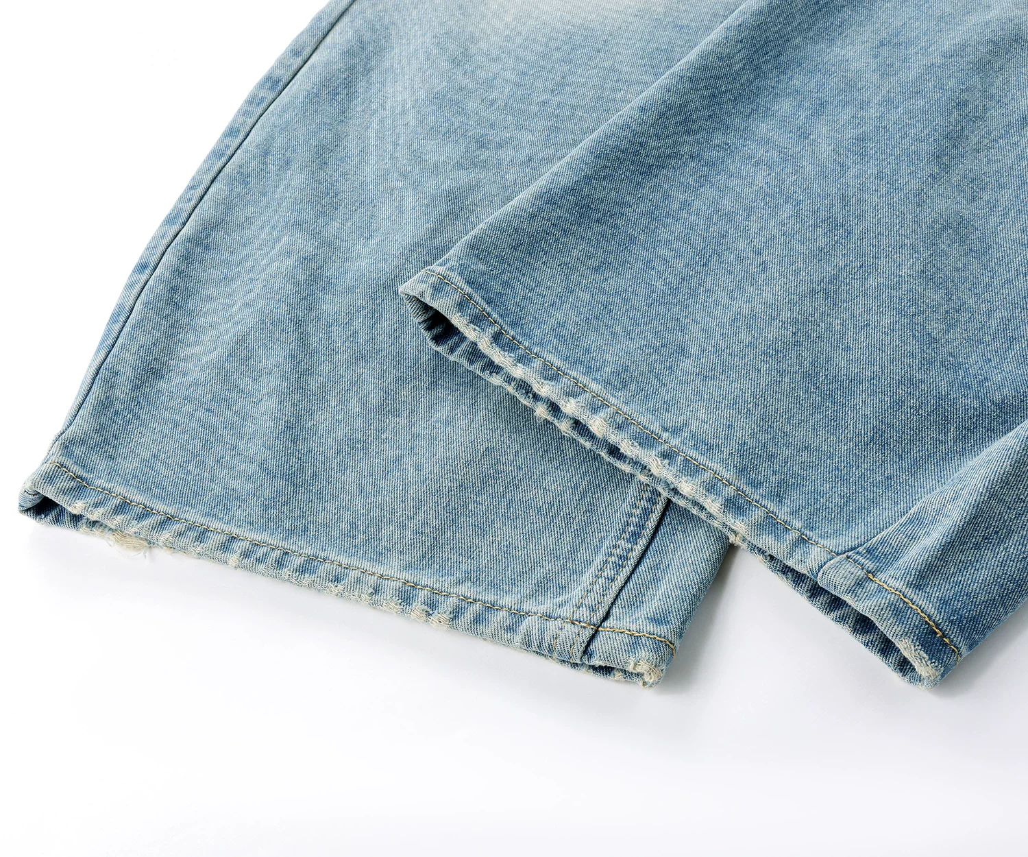 Wide-Leg Ripped Plaid Patchwork Jeans - Image 9