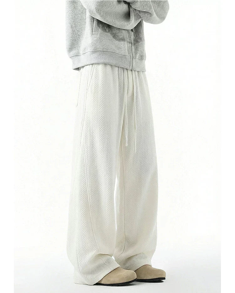 Wide Leg Textured Knit Casual Pants - Image 7